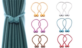 Pair of Magnetic Curtain Tiebacks (2 Styles) - Multiple Colours