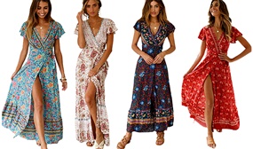 Women's Bohemian Maxi Dress - 4 Styles