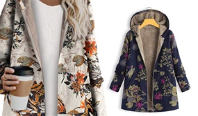 Women's Fleece Lined Floral Print Jacket. Sizes UK12 - 22