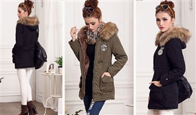 Women's Faux Fur Lined Parka Coat in 5 Colours - UK 8-16