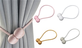 Pair of Magnetic Ball Curtain Tiebacks in 5 Colours