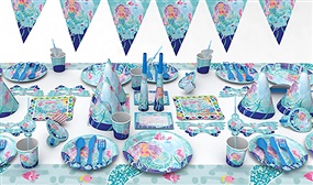 90 Piece Complete Mermaid Themed Party Set