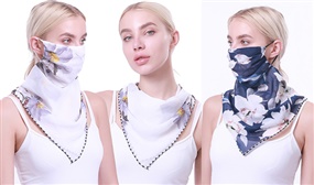 2in1 Lightweight Flower Print Scarf and Mask