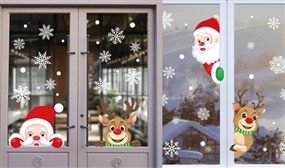 Santa and Rudolph Christmas Window Stickers