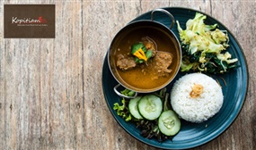 3-Course Malaysian Meal for 2 with Sides and a Bottle of Wine in Kopitiam, Capel Street