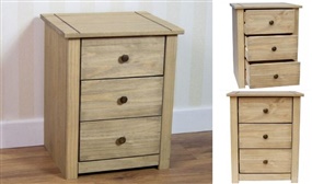 Panama 3 Drawer Bedside Locker