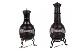 Black and Gold Steel Chiminea