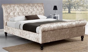 Violetta Double Bed with Velvet or Linen Options