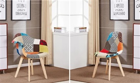 Retro Patchwork Design Dining Chairs in 2 Styles 