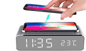 2-in-1 LED Alarm Clock & Wireless Charging Station