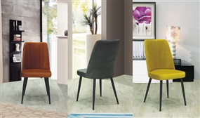 Rio Padded Dining or Office Chairs - 3 Colours/ Yellow, Burnt Orange and Grey