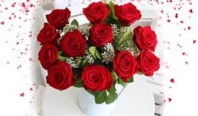 Valentines Bouquet of 12 Premium Red Roses - Delivered Nationwide
