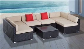 4 or 6 Seater Modular Rattan Sofa Set