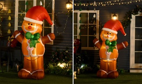 LED Outdoor Christmas Inflatable Gingerbread Man