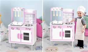 Kids Pink Kitchen Playset with Cooking Accessories