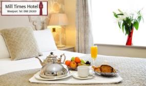 2 Nights B&B Escape for 2 with an Arrival Drink Each & Chocolates at the Mill Times Hotel, Westport