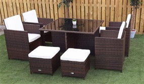 Flash Sale: Premium Quality 8 or 10 Seater Rattan Cube Set in 3 Colours