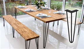 FLASH SALE: Pack of 4 SkiSki Hairpin Steel Table Legs - 4 Sizes