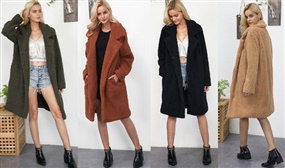 Ladies Longline Teddy Coat in 4 Colours