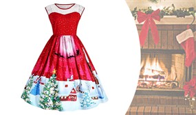 Vintage-Inspired Christmas Swing Dress - 4 Colours