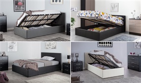 Gas Lift Ottoman Storage Beds with End-Lift or Side-Lift Options