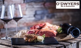 2 Fillet Steaks with Parmesan Fries and 2 Glasses of Wine @ O'Dwyers Bar & Restaurant, Kilmacud