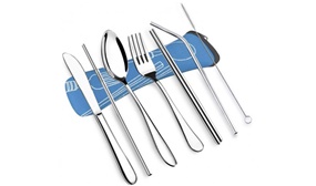 Dining Out Cutlery Pouches - Contains Knife, Fork, Straw & More