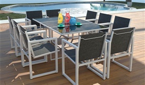 8 or 10 Seater Outdoor Metal Dining Set