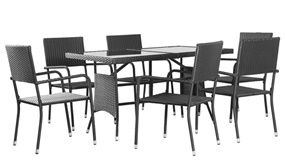 4 or 6 Seater Rattan Garden Dining Set