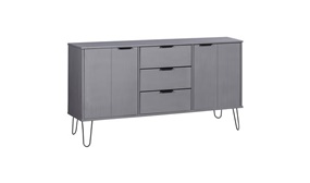 New York Range Grey Solid Pine Wood Sideboard