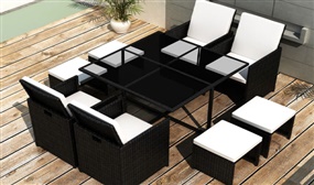 8 Seater Rattan Cube Set