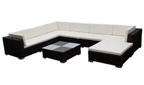 7 Seater Modular Rattan Lounge Set with Cushions in 2 Colours