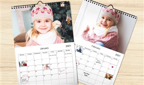 A3 or A4 Personalised Photo Wall Calendar 