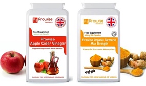 4 Month Supply of Prowise Apple Cider Vinegar + Organic Turmeric Capsules