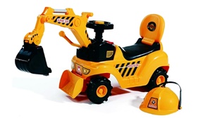 Kids 2-in-1 Ride On Toy Digger with Helmet