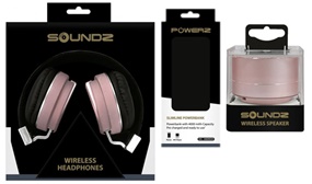 Soundz Audio Bundle - Wireless Headphones, Speaker & Powerbank