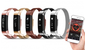 AQ115HR Fitness Tracker & Heart Rate Monitor with Metal Mash Strap