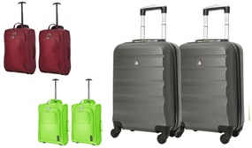 Set of 2 Lightweight Soft or Hard Shell Cabin Luggage