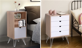 HOMCOM Nordic Style Bedside Lockers - 2 Styles