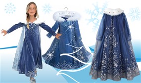 Christmas Snowflake Deluxe Queen Dress and Cape: Ages 4 - 9 Years