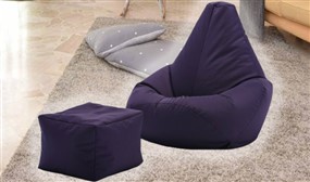 High-Back Bean Bag with Optional Foot Rest in a Choice of Colours