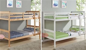 Andromeda White / Natural Pine Wooden Bunk Bed