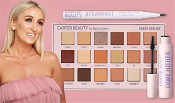 €18.99 for a Carter Beauty Bundle: 18-Shade Eyeshadow Palette, Liquid Liner and Mascara