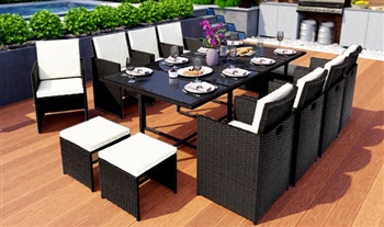 8, 10, 12, 14 or 16 Seater Rattan Cube Sets with Rain Cover from €399.99