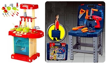 Price Drop: €12.99 for a Kids Portable Tabletop Tool Bench or Kitchen Playset