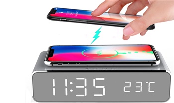 2-in-1 LED Alarm Clock & Wireless Charging Station