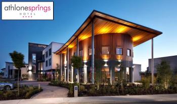 1 Night B&B for 2, “Spring” Cocktail in Cedar Bar, 10% off Zen Beauty, Late Checkout and use of the Leisure Club at the 4-star Athlone Springs Hotel, Westmeath
