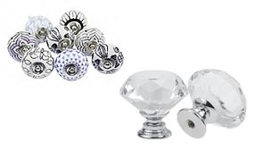 Pack of 12 Diamond Shaped Door Knobs - 2 Colours