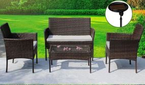 Eton 4 Seater Rattan Lounge Set with FREE Patio Heater