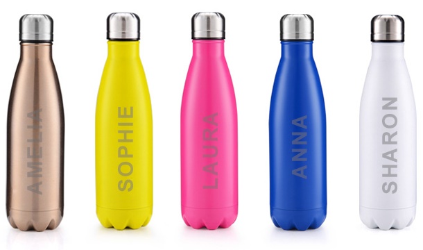 €11.99 for a Personalised Insulated Stainless Steel Water Bottle - 10 Colours